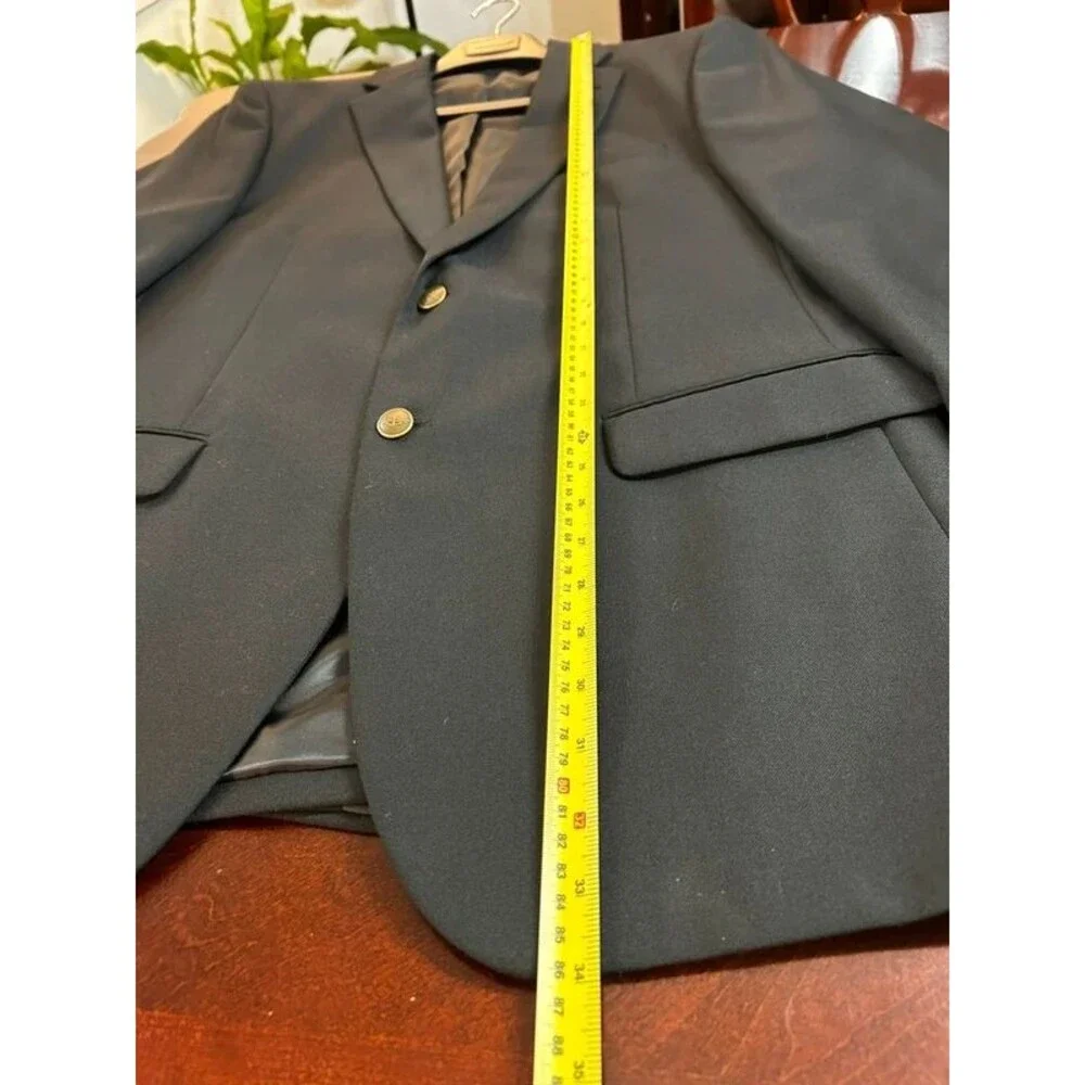 Dockers Black Solid Blazer 40R Single-Breasted Two-Button Notch Lapel Jacket